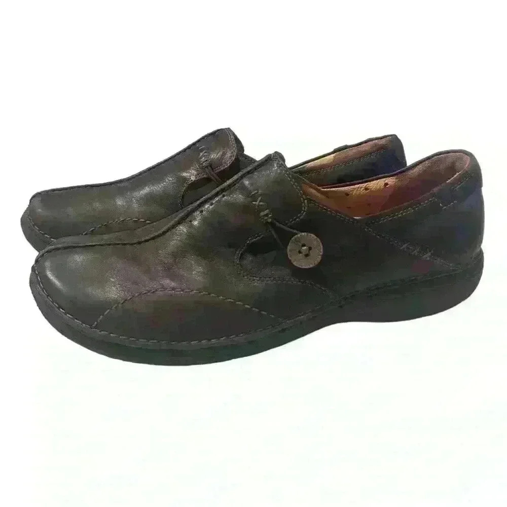 Clark’s  Unstructured Unloop Size 10 Slip on Shoes Leather Brown Used